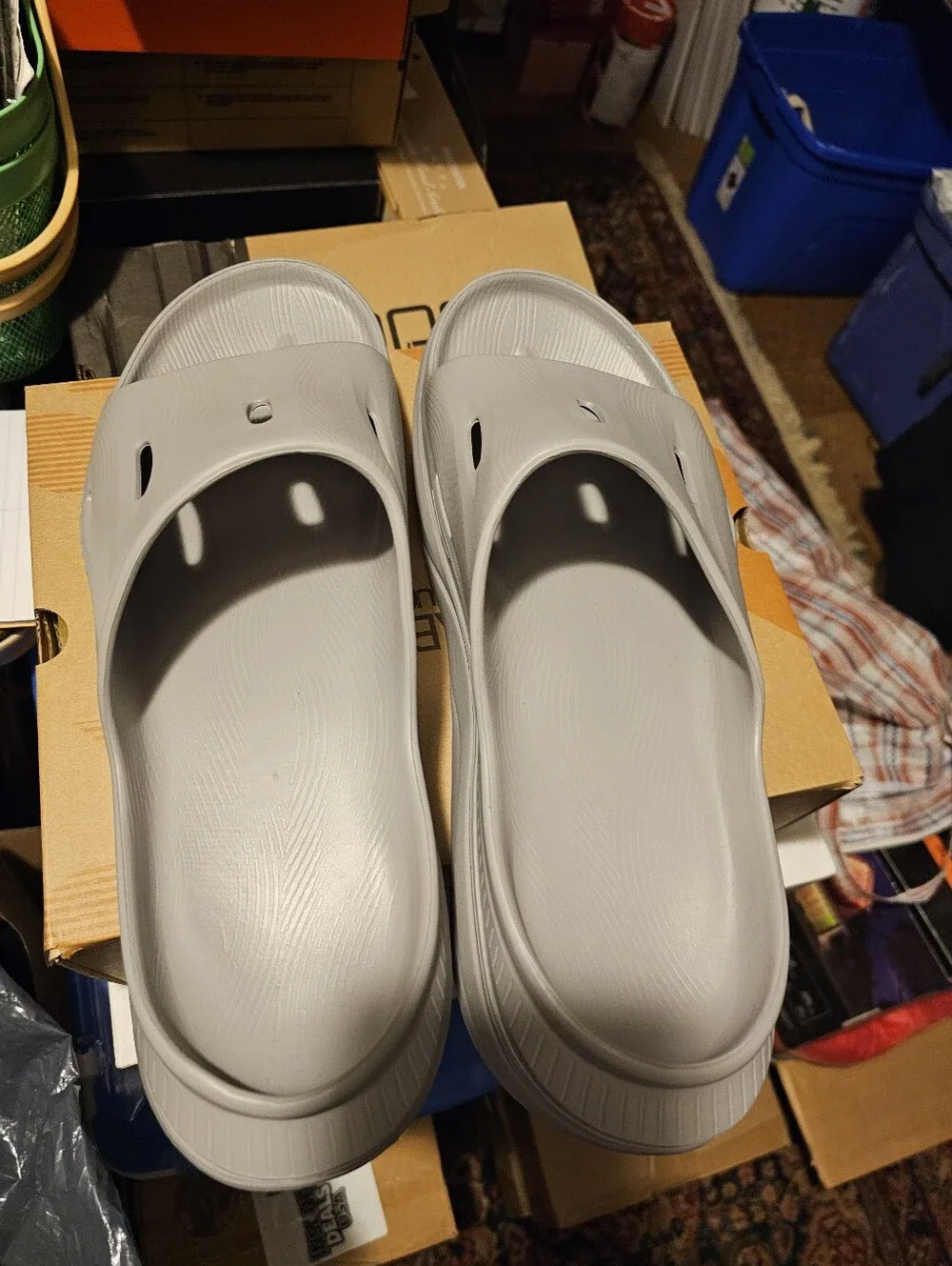 Hoka Ora Recovery Slide Gray Rubber Slip On US Size Men 14 No Box